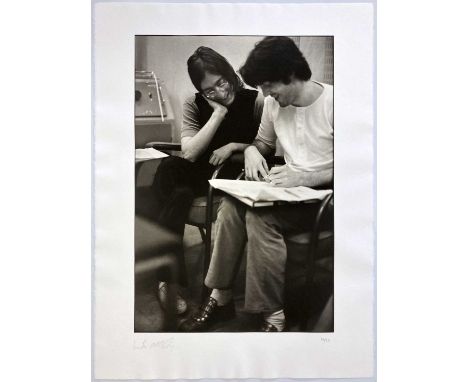 A platinum print 'John and Paul Recording, Abbey Road, 1969' by Linda McCartney. Number 16 from an edition of 25 published by