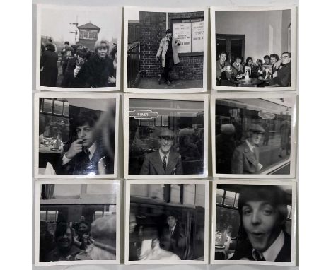Nine photographs on Kodak Velox paper (each 3.5" x 3.5") taken by the vendor likely on 4th March 1964. The images depict Paul
