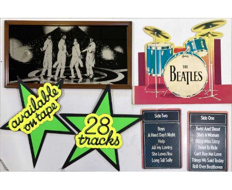 Excellent collection of c 1970s Beatles shop displays and posters in very good condition, five displays, three posters, a mir