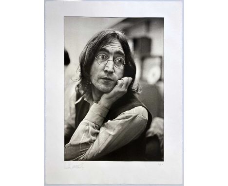 A platinum print 'John Lennon, London, 1968' by Linda McCartney. Number 4 from an edition of 25 published by the James Hyman 