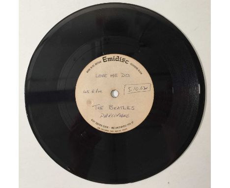 THE BEATLES - LOVE ME DO 7" - UK EMIDISC ACETATE RECORDING. Holy Grail time for Beatles collectors' worldwide with this UK Em