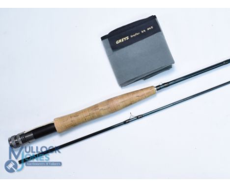 Grey's Alnwick Greyflex carbon trout fly rod, 8ft 6" 2pc line 4/5#, alloy uplocking reel seat, lined butt ring, MCB. Very lig