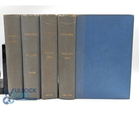 Angling Magazine - 4 Bound Volumes 1950 to 1954 no. 62-109, neatly bound in blue boards (4)