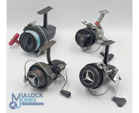 Daiwa 1050 fixed spool reel, good bail, spool tensioner, runs okay; Daiwa No 760 RHW, bail sticks, spool tensioner runs okay;