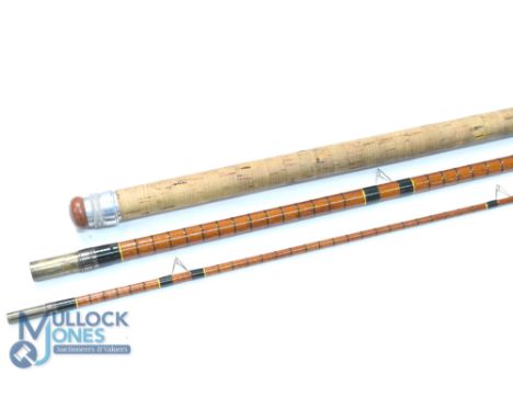 Olivers of Knebworth hollow glass match/float rod 13ft 3pc 22" handle with alloy sliding reel fittings, red agate butt/tip st