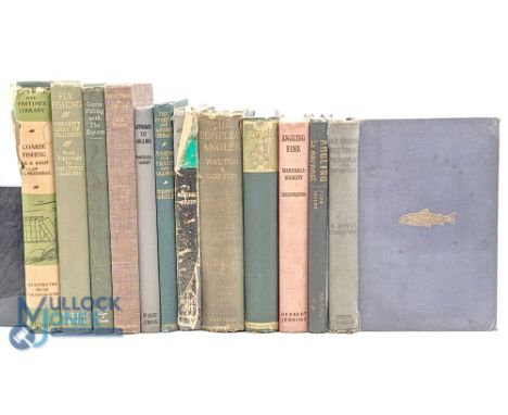 12 Period Fishing Books: a good collection of H/b books to include The Compleat Angler Crown Library Edition, The Compleat An