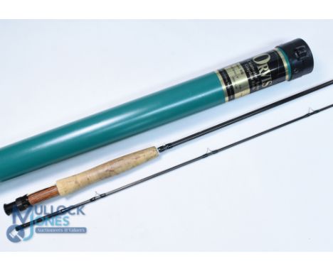 Orvis USA "Clearwater" Mid Flex 6.0 carbon trout fly rod, 3 7/8 oz, alloy uplocking reel seat with wood insert and collar, 9f