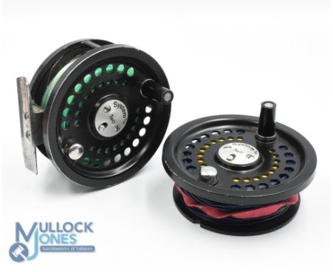 Scientific Anglers / 3M Made in England System Two 78 alloy trout fly reel with spare spool, 3 1/2" wide ventilated spool wit