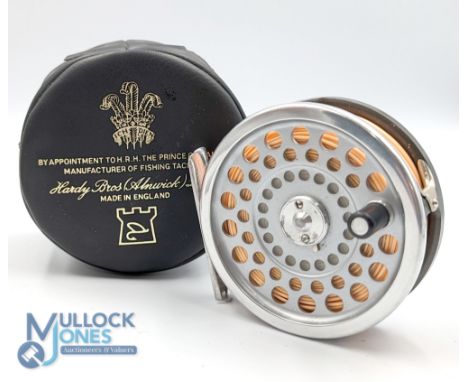 Hardy Bros Marquis #6 alloy trout fly reel 3 1/4" spool with quick release spool, black handle, U shaped line guide, alloy fo