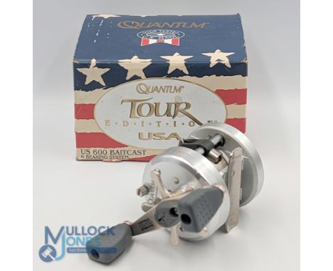 Quantum USA Tour Edition US 600 chrome finish No 071994 bait casting reel, twin handles, original box with instructions, very