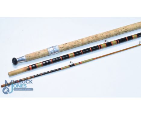 R Sealey Brumas whole cane with split cane tip stepped float rod, 12ft 6" 3pc, 28" handle with alloy sliding reel fittings an