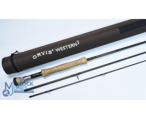 Orvis USA Western 3 106-3 Tip Flex carbon trout fly rod 10ft 3pc line 6#, alloy double uplocking reel seat with burr wood ins