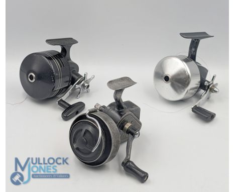 S Allcock &amp; Co Redditch Duco half bail fixed spool reel, signs of wear, runs okay; Shakespeare Wonderspin 2661 closed fac