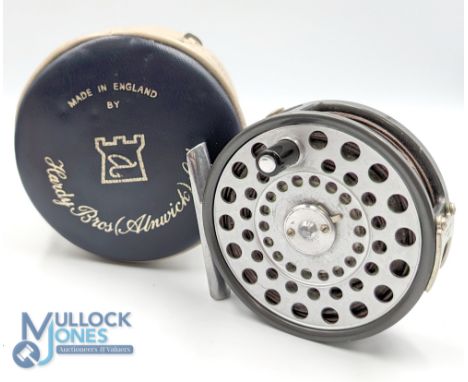Hardy Bros LRH Lightweight alloy fly reel 3 3/16" spool with U shaped line guide, rim tensioner, constant check, quick releas