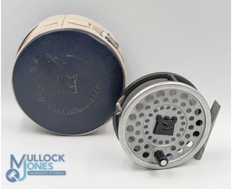 Hardy Bros "The Marquis 7" alloy trout fly reel, 3" ventilated spool with 2 screw Castle logo latch, black handle, rear tensi