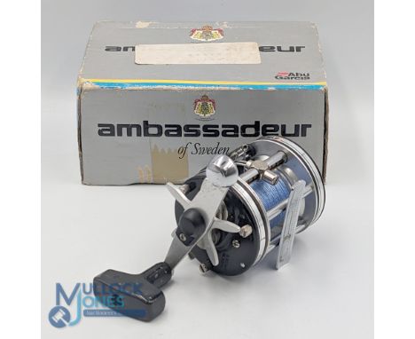 Abu Ambassadeur y6500C power handle multiplier No 160016/11, large 'T' counter balanced handle, rim mounted on/off check, in 