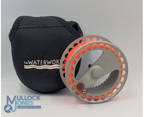 Rare opportunity to purchase a Lamson Wterworks Hard Alox F2 spare spool 3 1/4" ventilated wide shallow spool with waisted bu