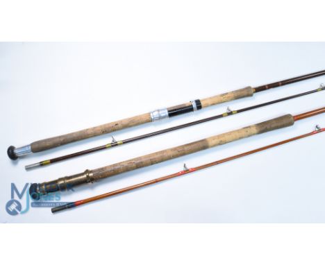 Hardy Alnwick "Jet" hollow glass spinning rod 8ft 6" 2pc 22" handle, alloy sliding reel fitting, agate tip ring, MCB with ori