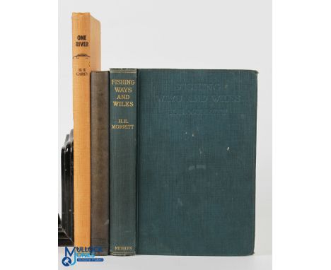 10x Period Fishing Books: Dry Fly Beginnings Dermot Wilson 1957, Fishing Ways and Wiles Major H E Morritt 1929, One River or 