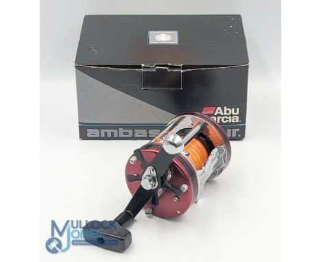 Abu Ambassadeur 7000 high speed multiplier No 910509-38 counter balanced 'T' handle, spindle tensioner, on/off check, in corr