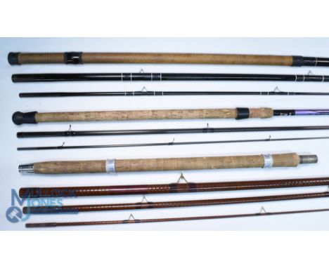 Daiwa Made in BG Tornado-Z carbon match rod 13 ft 3pc 25" handle, sliding reel fittings. Lined stand off rings, light use, MC