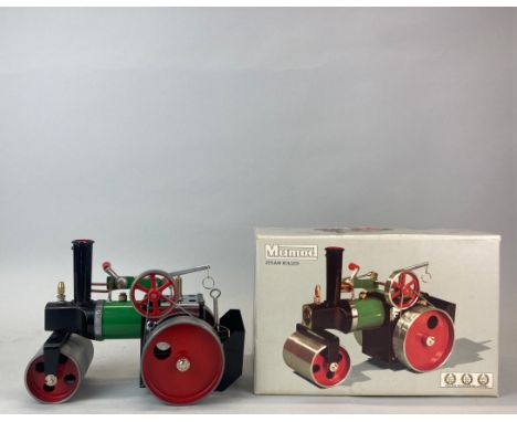 A boxed Mamod live steam roller.