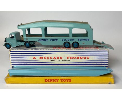A boxed Dinky Toys model no. 982 'Pullmore car transorter' with model no. 994 'Loading ramp'.