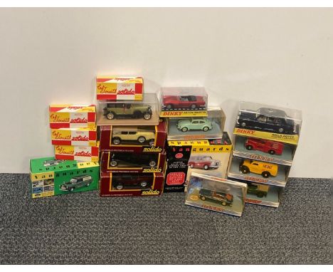 A quantity of various diecast models including Vanguard, Solido and Dinky.