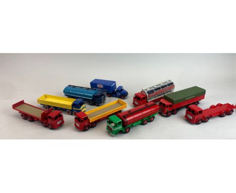 Nine Dinky diecast lorry vehicles.