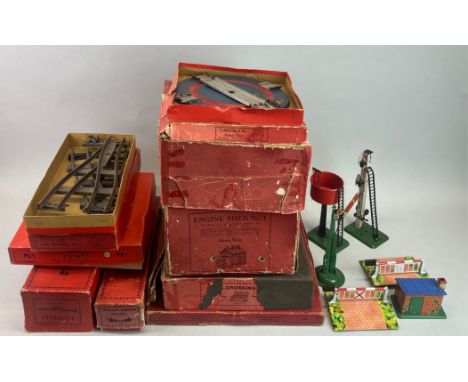 Nine boxed Hornby 0 gauge accessories including Viaduct, Engine Shed no. 1, etc.
