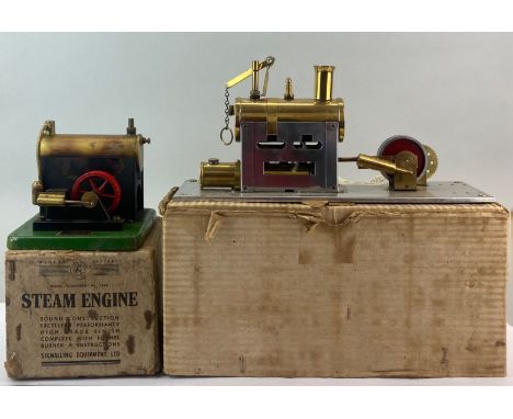 An SEL static steam engine together with a Clydon 13/4 steam engine circa 1947 - 1953.