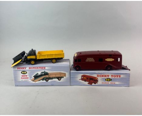 An original Dinky Supertoys diecast model no. 958 'Snow Plough' in a reproduction box together with A reproduction Dinky Supe