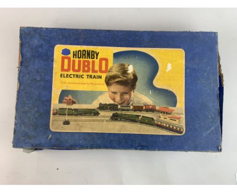 A boxed Hornby Dublo 00 gauge electric train comprising of track, pullman carriages, tender and locomotive model 46232.