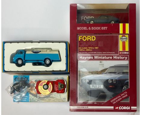 Two boxed (reproduction) Corgi Toys diecast model vehicles, model no. 256 and no. 20202, together with a boxed Corgi Ford Cap