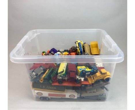 A large box of early diecast models (mostly A/F) including Corgi, Dinky, Matchbox, etc.