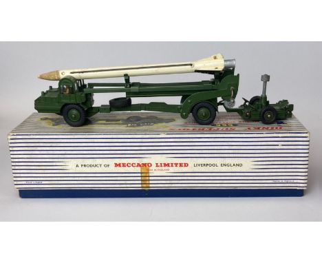 A boxed Dinky Supertoy diecast model vehicle no. 666 'Missile erector vehicle with corporal missile and lauching platform'. C