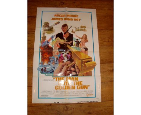THE MAN WITH THE GOLDEN GUN (1974) US One Sheet (27" x 41") Western Hemisphere version. Saltzman and Broccoli couldn't agree 