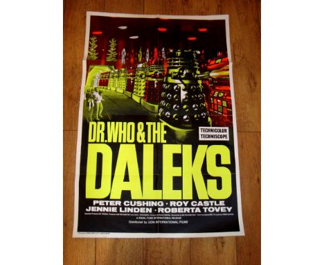 DOCTOR WHO AND THE DALEKS (1965) Re-Release UK One Sheet (27" x 40") Folded