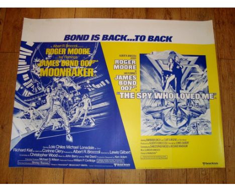 MOONRAKER / THE SPY WHO LOVED ME (1981) Double Bill UK Quad (30" x 40") Rolled