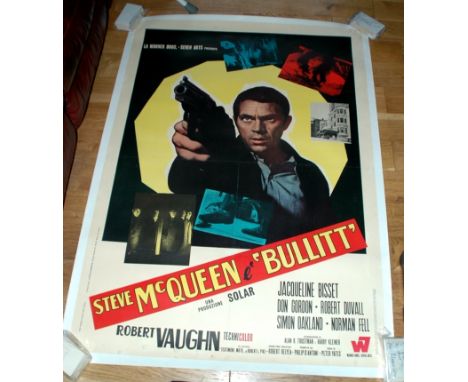 BULLITT (1969) Italian 2 Fogli (39" x 55").  Italian first release for this Steve McQueen classic. Linen backed.