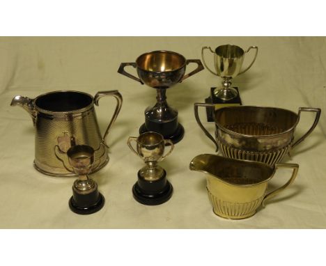 3 PIECES PLATED WARE & TROPHY CUPS   