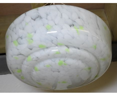 DECO GREEN FLECKED GLASS CEILING LIGHT SHADE   