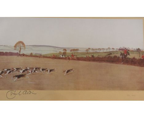 After Cecil Aldin (1870-1935): Hunting field signed original limited edition colour print 44/300 pub. Richard Wyman approx 17
