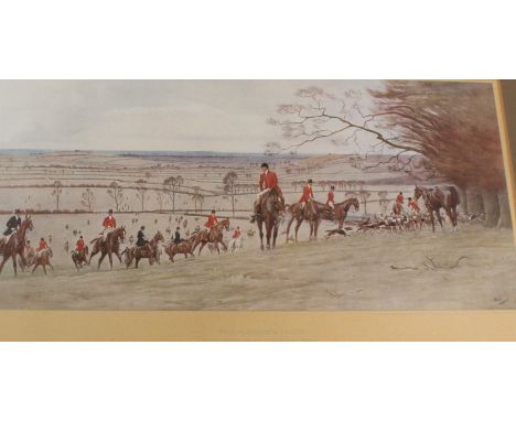 After Cecil Aldin (1870-1935): 'The Warwickshire Who-Whoop at Shuckburgh' original colour print pub. Richard Wyman approx 17c