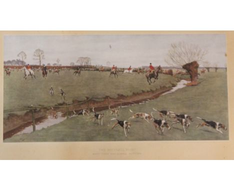 After Cecil Aldin (1870-1935): 'The Meynell Hunt away from Ash Gorse Sutton original colour print  pub. Richard Wyman approx 
