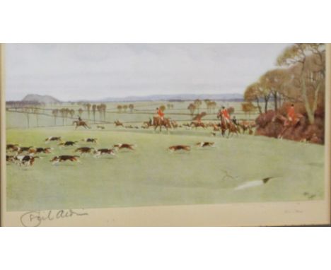 After Cecil Aldin (1870-1935): 'The Cheshire away from Peck Forton Wood' signed original limited edition colour print 164/300