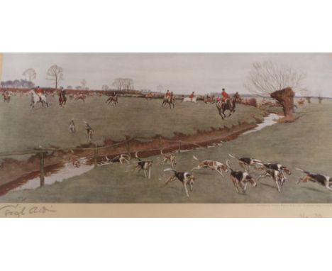 After Cecil Aldin (1870-1935): 'The Meynell away from Ash Gorse  signed original limited edition colour print 32/180 pub. Ric