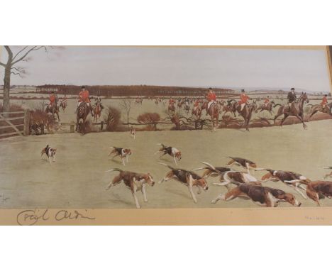After Cecil Aldin (1870-1935): Hunting field signed original limited edition colour print 44/300 pub. Richard Wyman approx 17