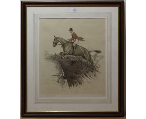 After Cecil Aldin (1870-1935):'HRH The Prince of Wales with The Pytchley' original limited edition colour print signed number