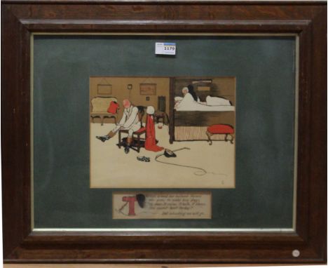 After Cecil Aldin (1870-1935): 'Yet a hunting we will go' original colour print remarque poem circa 1900 21cm 28cm Condition 